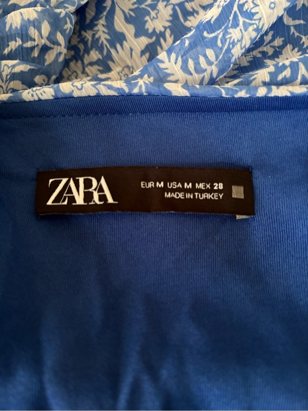 Zara Blue Floral Tiered Ruffle Mini Skirt - Picture 7 of 11